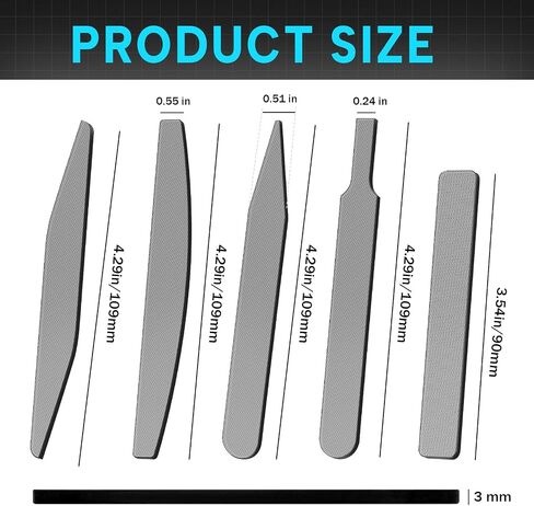 Honoson 10 Pcs 5 Styles Model Kits Precision Glass Files Hobby Model Polishing Tool Kits #10000 Grit Polishing Grinding Tools with Plastic Storage Box for Plastic Model Wood Resin Base Parts in Saudi Arabia