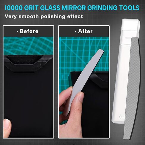 Honoson 10 Pcs 5 Styles Model Kits Precision Glass Files Hobby Model Polishing Tool Kits #10000 Grit Polishing Grinding Tools with Plastic Storage Box for Plastic Model Wood Resin Base Parts in Saudi Arabia