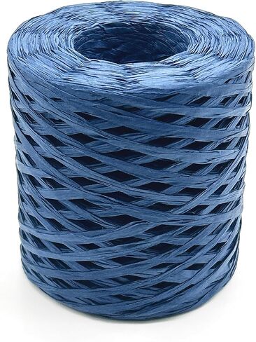 Raffia Paper Craft Ribbon,1/4 Inch 656 Feet Raffia Twine String for Gifts Wrapping,Raffia Ribbon Raffia Paper Rope for Craft Weaving Hats Bags Knitted Crochet DIY Craft Projects,Navy Blue in Saudi Arabia