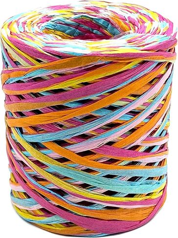 Raffia Paper Craft Ribbon,1/4 Inch 656 Feet Raffia Twine String for Gifts Wrapping,Raffia Ribbon Raffia Paper Rope for Craft Weaving Hats Bags Knitted Crochet DIY Craft Projects,Navy Blue in Saudi Arabia