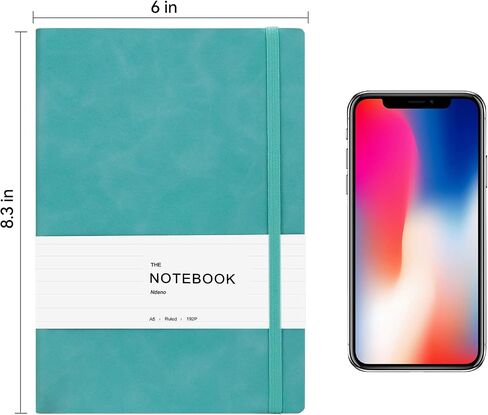 Journal Notebook, 200 Pages, Notebooks for Work, Medium A5 Lined Leather Journals for Writing, for Work, Home, School, Thick Paper Travel Gifts Leather bound Journal for Men Women, 6 x 8.3 in Saudi Arabia