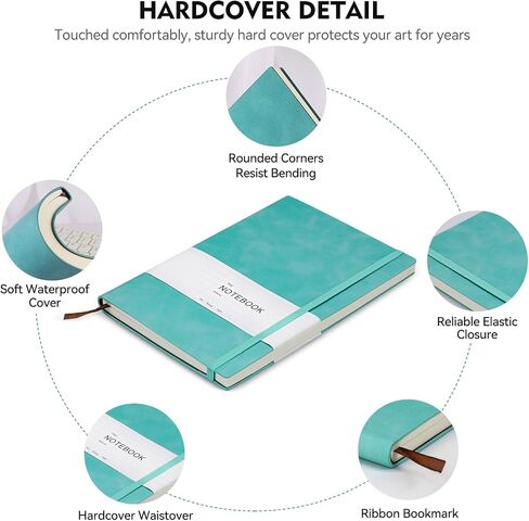 Journal Notebook, 200 Pages, Notebooks for Work, Medium A5 Lined Leather Journals for Writing, for Work, Home, School, Thick Paper Travel Gifts Leather bound Journal for Men Women, 6 x 8.3 in Saudi Arabia