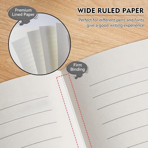 Journal Notebook, 200 Pages, Notebooks for Work, Medium A5 Lined Leather Journals for Writing, for Work, Home, School, Thick Paper Travel Gifts Leather bound Journal for Men Women, 6 x 8.3 in Saudi Arabia