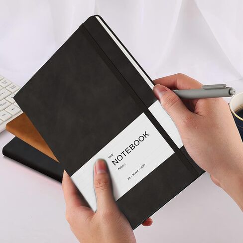 Journal Notebook, 200 Pages, Notebooks for Work, Medium A5 Lined Leather Journals for Writing, for Work, Home, School, Thick Paper Travel Gifts Leather bound Journal for Men Women, 6 x 8.3 in Saudi Arabia