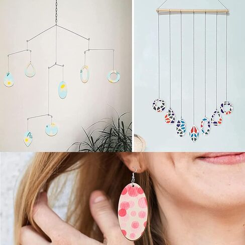 70 قطعة من القرط الخشبي البيضاوي غير المكتمل، شرائح خشبية بيضاوية طبيعية ريفية خشبية فارغة أقراط قلادة للمجوهرات شكل بيضاوي الحرف اليدوية الزفاف المركزية عيد الميلاد in Kuwait