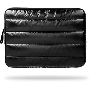 Puffy Laptop Sleeve 13/14 Inch, Black Waterproof Carrying Case Bag for Women, ipad Pro Cover 13/14 Inch, MacBook Air Sleeve 13 Inch, Compatible with Asus/Dell/Lenovo (Black, 13-14inch)