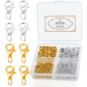 12MM Lobster Claw Clasps for Jewelry Making with 5MM Open Jump Rings, 300pcs Clasps for Jewelry Making Set, Jewelry Making Accessories for DIY Necklaces Bracelets