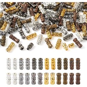 KISSITTY 120Sets/Box Brass Screw Clasps Copper Screw Twist Clasps Jewelry End Tips Caps Jewelry Connector Barrel Clasps 12x5mm for Necklace Bracelet Jewelry Making Hole: 0.5mm