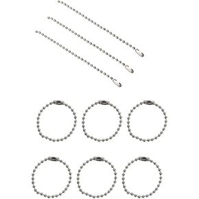 50pcs 10cm Long Bead Connector Clasp 2.4 mm Diameter Ball Bead Chains Keychain Tag Key Rings