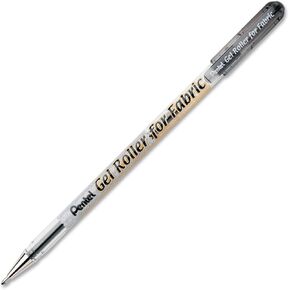 Pentel Gel Roller Pen/Fabric, Bold Point, 1.0mm, Smudge Free, Black (PENBN15A)