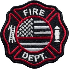Fire Dept. Embroidered Patch Iron-On Size 3.5''X3.5''