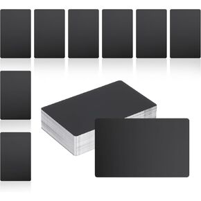 MECCANIXITY 100Pcs Metal Business Card Blanks,1/64" Thick 3.4x2" Gold Aluminum Laser Engraving Materials Unique Cards for DIY Name Cards,Credit,Luggage Tags