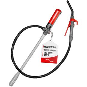 TERA PUMP Multipurpose DEF Transfer Pump 2.5 Gallon per Min, Battery Powered Fuel Transfer Pump with Flow Control Nozzle for Quick Stop of Gas, Diesel, E15, E85, Agri Chemicals, and more