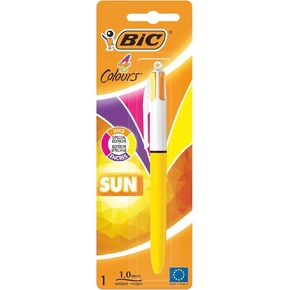 Bic 949898 4 Colours Sun Retractable Ballpoint Pen (1 mm Blister Pack), pink
