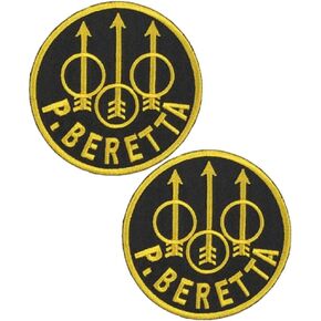 Heiorpai 2Pcs Beretta Firearms Beretta Gun Patch Embroidered Cool Iron On or Sew On Patches