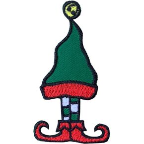 Elf Legs Christmas Iron On Patches Embroidered Applique Iron On for Jeans, Clothes, Caps, Backpack, Hats