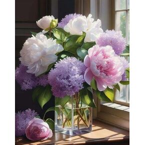eimivrc Diamond Painting Kits for Adults Flower-Flower Diamond Art Kits for Adults,Full Drill Diamond Painting Kits for Home Wall Decor(12'x16 inch)