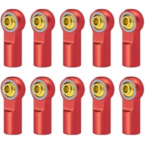 10Pcs M3 RC Link Tie Rod End Ball Joint Head Holder Support Rod End Tool for 1/10 RC Car Truck Buggy Crawler(10PCS,red)