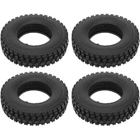 1/14 Rubber Tire, 4Pcs Rubber Tires with Crushed Stone Pattern, 20mm Width RC Climber Trailer Tire for Tractor Truck