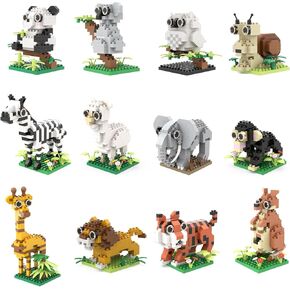 Party Favor for Kids, Mini Animals Building Blocks Sets Goodie Bags Stuffers for Kid, Small Toy Prizes, 12Pack Kit Birthday Party Favor Gifts Toys for Ages 8-13