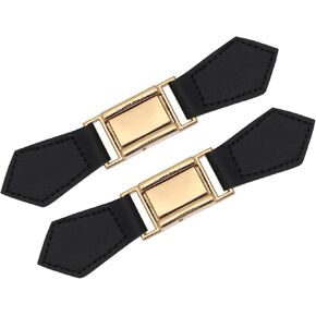 VICASKY 2Pcs Sew on Leather Buckles Cloak Clasp Fasteners Sew- On Toggles Button Leather Snap for Shawl Accessories Black