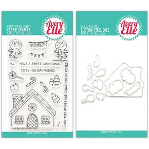 Avery Elle - Gingerbread Kisses - Clear Stamps and Dies Set - 2 Item Bundle