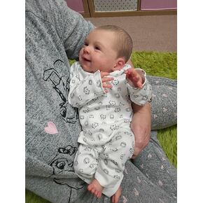 Zero Pam Lifelike Smiling Reborn Baby Dolls 18 Inch Real Life Newborn Baby Dolls Silicone Full Body Boy Realistic Baby Doll Anatomically Correct Reborn Babies Toddler Toys for Girls