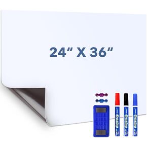 Magnetic Dry Erase Whiteboard,24"x36" Self Adhesive White Board Sticker for Wall,DIY Cropping,Easy to Write and Clean,Magnetic Wall Decal for Kids, Office, Home