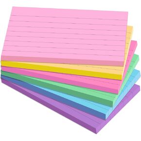 3"x5" Lined Index Cards in Bright Assorted Colored, 216 Pcs Flash Cards Colorful Ruled Notecards Study Cards for Learning Note Taking and Studying