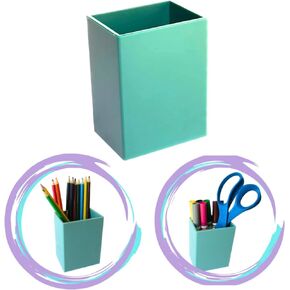 RDG Light Green Plastic Cute Pen Holder | Rectangular Shape Pen Box | Desk Organizer for School, Home, Stationery Supplies - Lightweight, Durable Pencil Cup, Desk Caddy, Pen Stand, Office Supplies