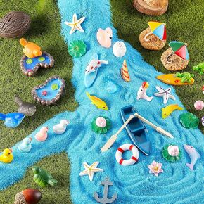 100 Pieces Mini Resin Animals Miniature Panda Figurine Garden Animal Figurine Miniature Duck Figurine Micro Landscape Fairy Dollhouse Ornament for DIY Plant Bonsai Accessories(Lovely Style)