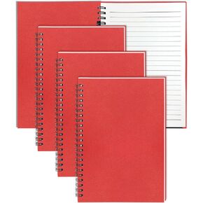 GINMLYDA Small Spiral Notebook 6Pack, 120 Lined Pages 8.25x5.50 Inches Spiral Journal Kraft Cover Notebooks & Writing Pads for School Home Office Aesthetic Sketch Drawing Note