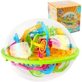 Maze Ball, 3D Interactive Maze Sphere Game (23cm,9.06'') with 100 Obstacles Labyrinth Puzzle Ball Kids Education Toys Magical Brain Teasers Boy Gifts