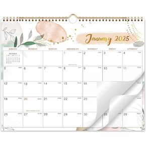 Wall Calendar 2025 – Calendar 2025, 11.5 x 15 In, Jan. 2025 - Dec. 2025, 12 Monthly Calendar, Large Block with Julian Dates, Thick Paper, Holidays, Hanging Hook, Twin-wire Binding