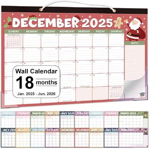 Desk Calendar 2025-2026 (17" x 11.5"), 18-Month Planner January 2025 to June 2026, Large Desk Calendar with Corner Protectors, Thick Paper, Tear-Off Pages & Notes Section, Ideal for Home, Office, or School