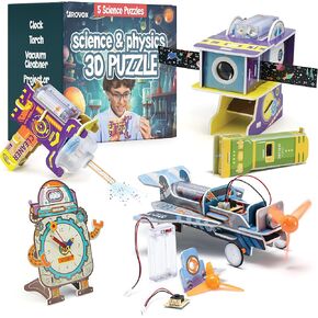 STEM Robotics Science Kit 5 in 1 DIY STEM Toys for Kids, Electronic Science Projects Experiments for Boys and Girls DIY Engineering Build Robot Building Kits Gift Ideas for Ages 6 7 8 9 10 11 12+