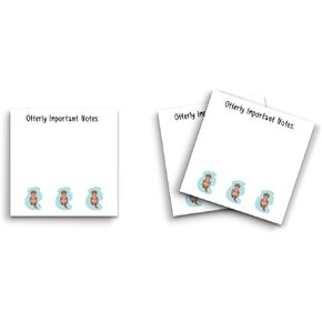 Butler in the Home Sticky Notes 12 Pack 3"x3" 50 Sheet Count Per Pad, Otter - Otterly (Utterly) Important Notes, Cute Funny Memo Note Pads Stationery Journal Planner Paper