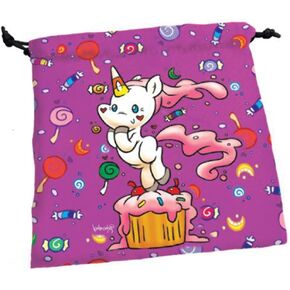 Munchkin Dice Bag: Unicorns | Large Drawstring Bag 7" x 7" | Printed Fabric | Holds Over 100 Dice | RPG Bag | Roleplaying Dice Bag | Tabletop Adventure Game Bag | from Steve Jackson Games , Pink