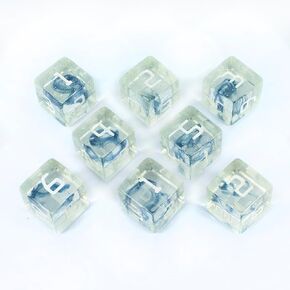 Starfarer Sci-Fi D6 Dice - 'Polaris' - Transparent with Blue Swirls