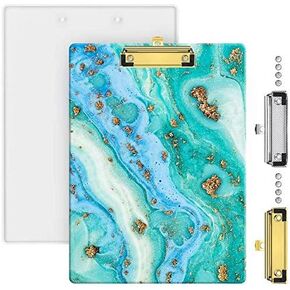 EDOBLUE Clipboard Resin Mold - A4 Letter Size Vertical File Folder Geode Agate Epoxy Silicone Molds with 2PCS Metal Accessories Making File Folder Portfolio Drawing Board