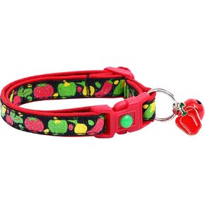 Vegetable Garden Cat Collar with Charm & Bell | Safety Breakaway Collar | Adjustable Large Size or Kitten Collar (Dark Sage, Large(10lbs & Up))