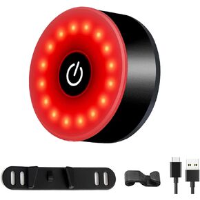 AaiLucky LED Rear Bike Tail Light, USB Rechargeable Bicycle Taillight for Night Riding, Bright Helmet Safety Warning Strobe Light for Adults Kids Road Mountain Bikes, 5 Light Mode, Waterproof
