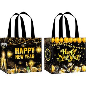 Happy New Year Gift Bags with Handles 12 Pack New Years Eve Party Favors Candy Treat Goodie Bags for Happy New Year Decorations 2025 | New Years Party Favors | New Years Eve Party Supplies