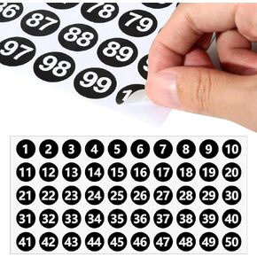 1 to 200 Self-Adhesive Waterproof Number Labels, 12 Sheets 3 Sets for Inventory Sorting, Vinyl Number Stickers for Indoors, Outdoors, Office School