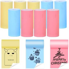 Mini Sticker Printer with 11 Rolls Paper, Inkless Thermal Pocket Receipt Printer for iOS iPhone &Android, Bluetooth Portable Printer for Journal,Study Notes,Photo,DIY,Travel,kids Birthday Gifts(Blue)