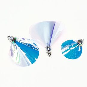 ABIBISGOMULSANG Cat Toy Clam Shaped Plyester Film Cat Play Exercise 3 picese Set, Large, middle, small, shining blue