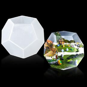 Rolin Roly Resin Pentagon Mold Large Geometry Silicone Molds Polyhedral Epoxy Casting Mould 3D Seamless Sphere Moulds DIY for Jewelry Craft Art Making Home Decoration