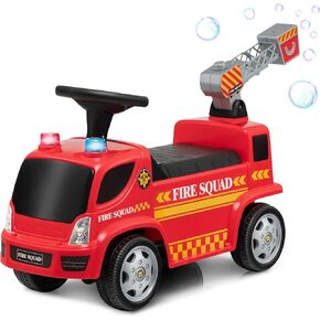Costzon Ride On Push Car for Toddlers, Licensed Mercedes Benz Sliding Car w/Steering Wheel, Horn, Headlights, Under Seat Storage, Foot-to-Floor Riding Toy for Boys Girls 1-3 Years (Fire Truck, Red)
