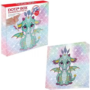 DIAMOND DOTZ ® - Ariel The Baby Dragon Dotz Box, Partial Drill, Round Dotz, Diamond Painting Kits, Diamond Art Kits for Adults, Diamond Art Dragons, Diamond Art, Diamond Dotz Kits, 8.7"x8.7"