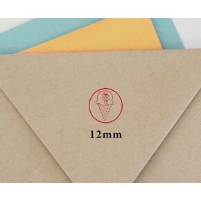 ICE Cream Self Inking Mini Rubber Stamp Colop Round Decorative Teachers Stamps 12mm